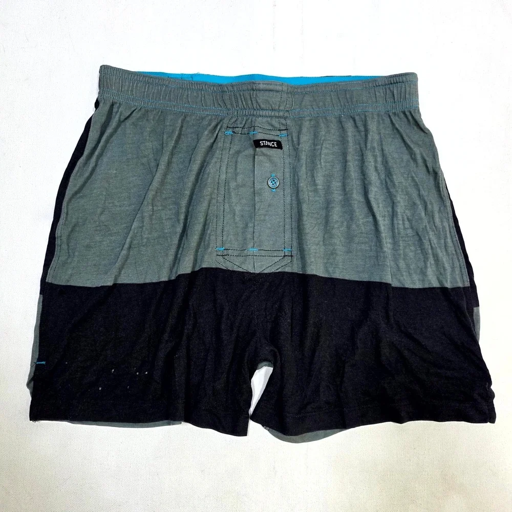 Stance The Mercato Boxer Shorts Mens Small Grey Black Colorblock Modal Underwear